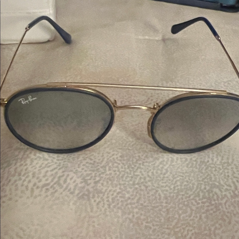 Ray-Ban Oval Sunglasses with Gold and Black Frame